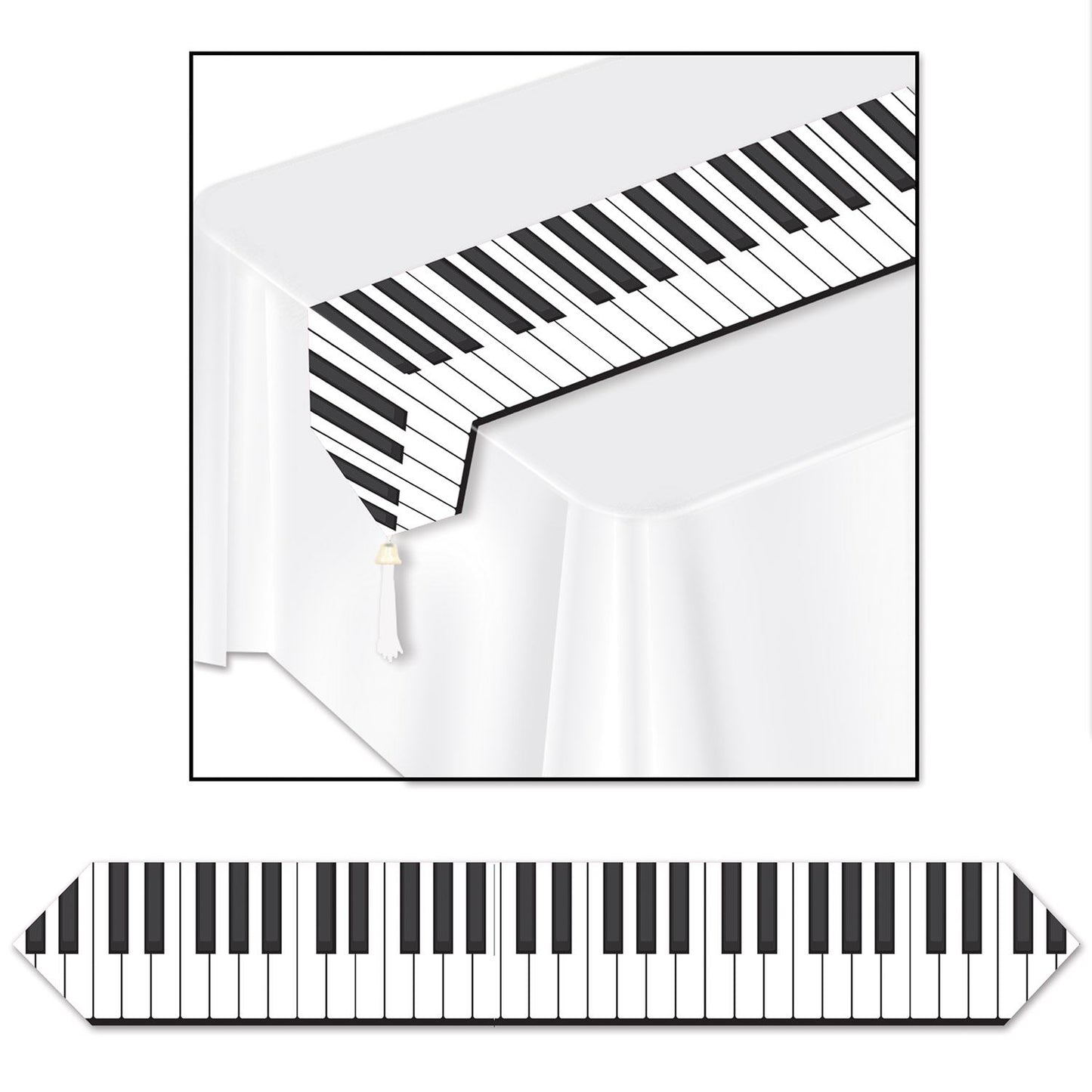Beistle Printed Piano Keyboard Table Runner - Music | Party Supply