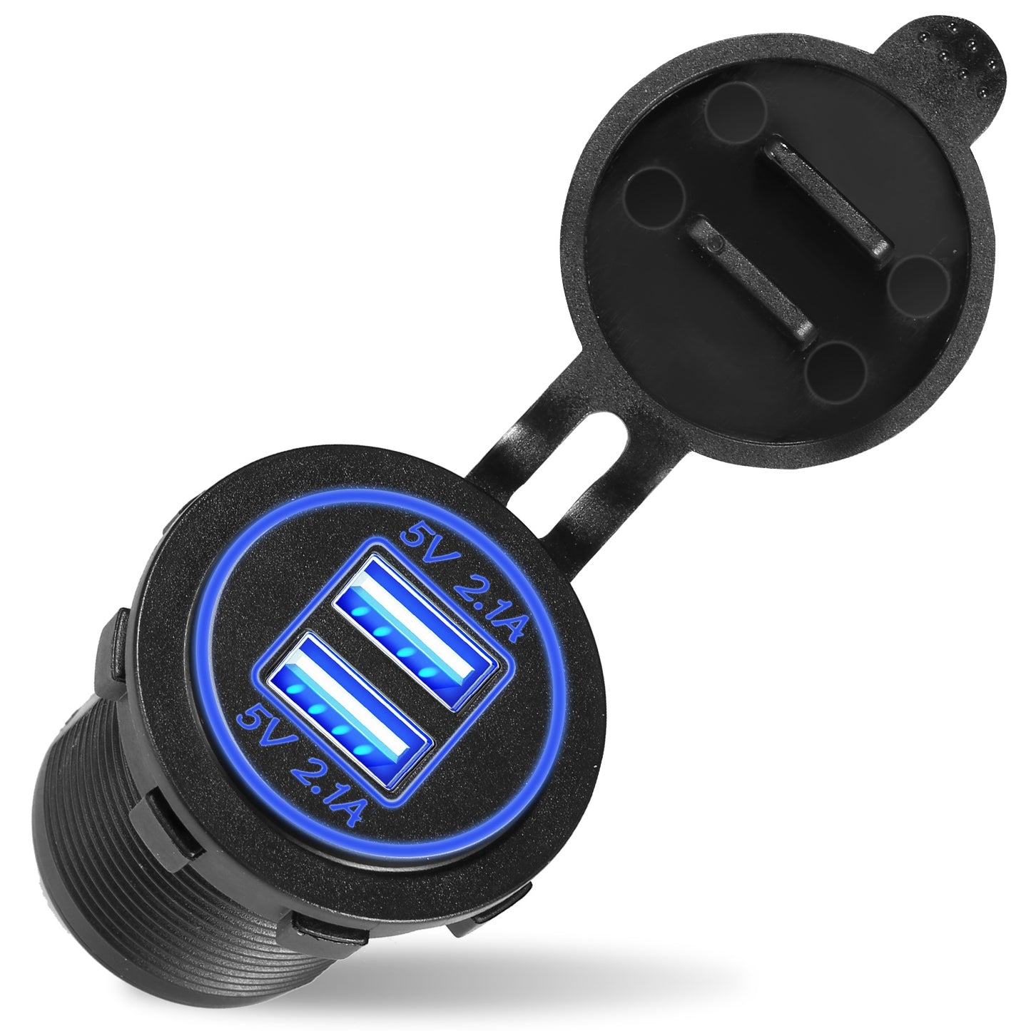 1Pc 2 USB Charger 12-24V Car Cigarette Lighter Socket Splitter Dual USB 2.1A