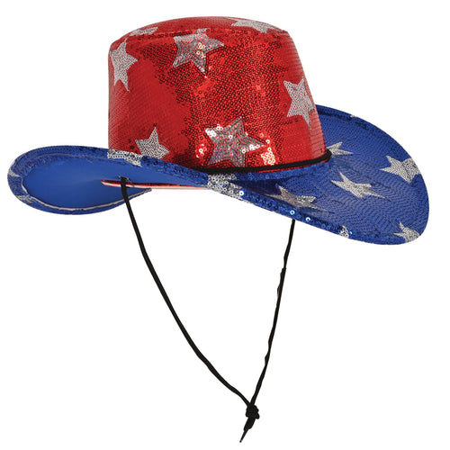 Beistle Sequined Patriotic Cowboy Hat | Party Supply | Decoration