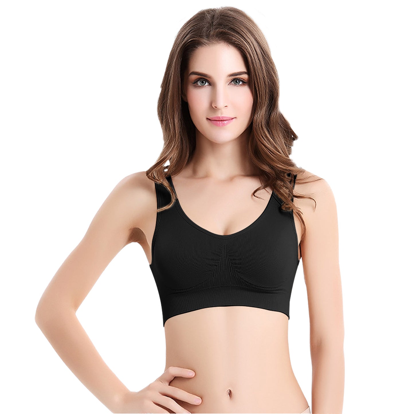 3 Pack Sport Bras For Women Seamless Wire-free Bra Light Support Tank Tops For