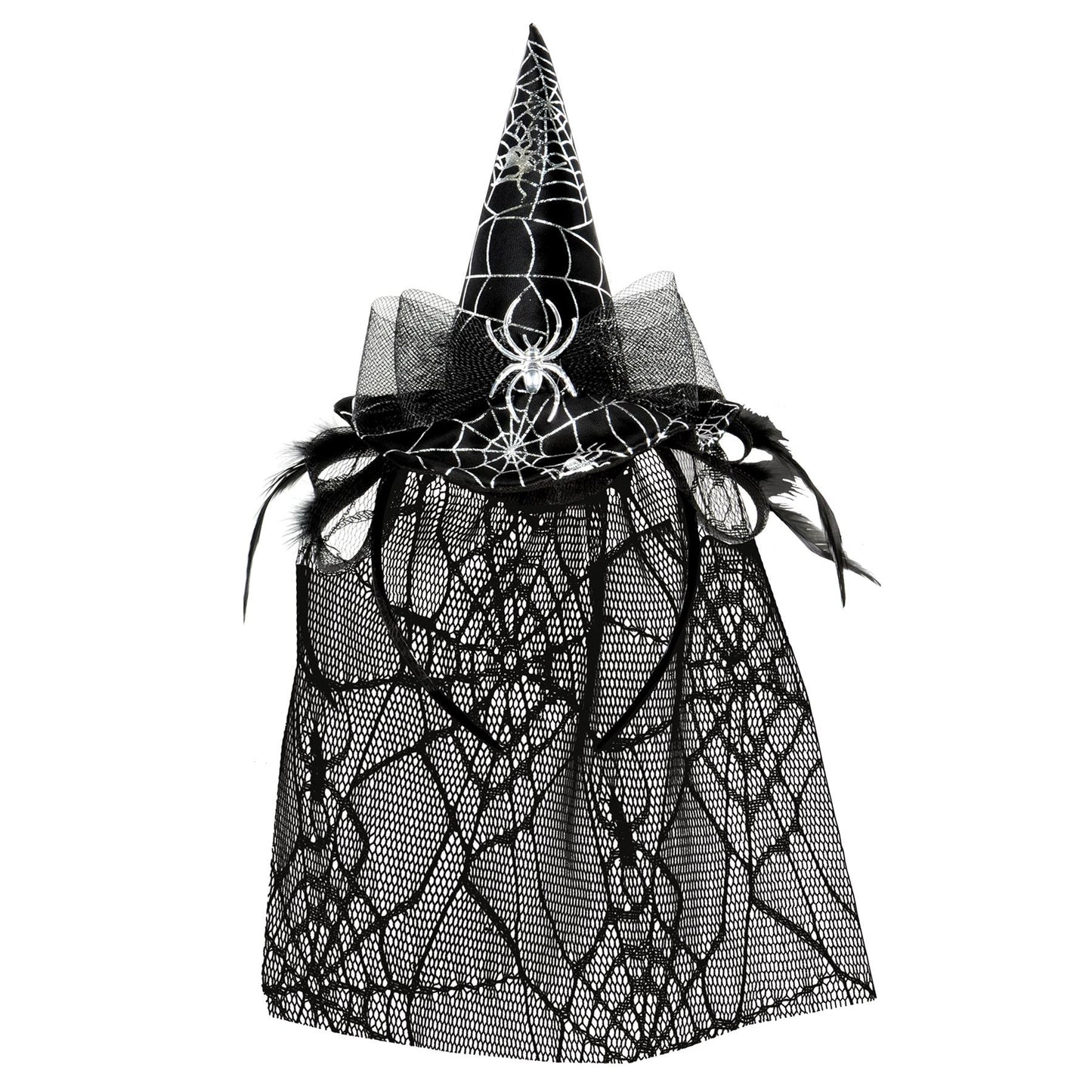 Beistle Spider Witch Hat Headband w/Veil - Halloween | Party Supply