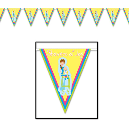 Beistle Showers Of Joy Pennant Banner - Baby Shower | Party Supply