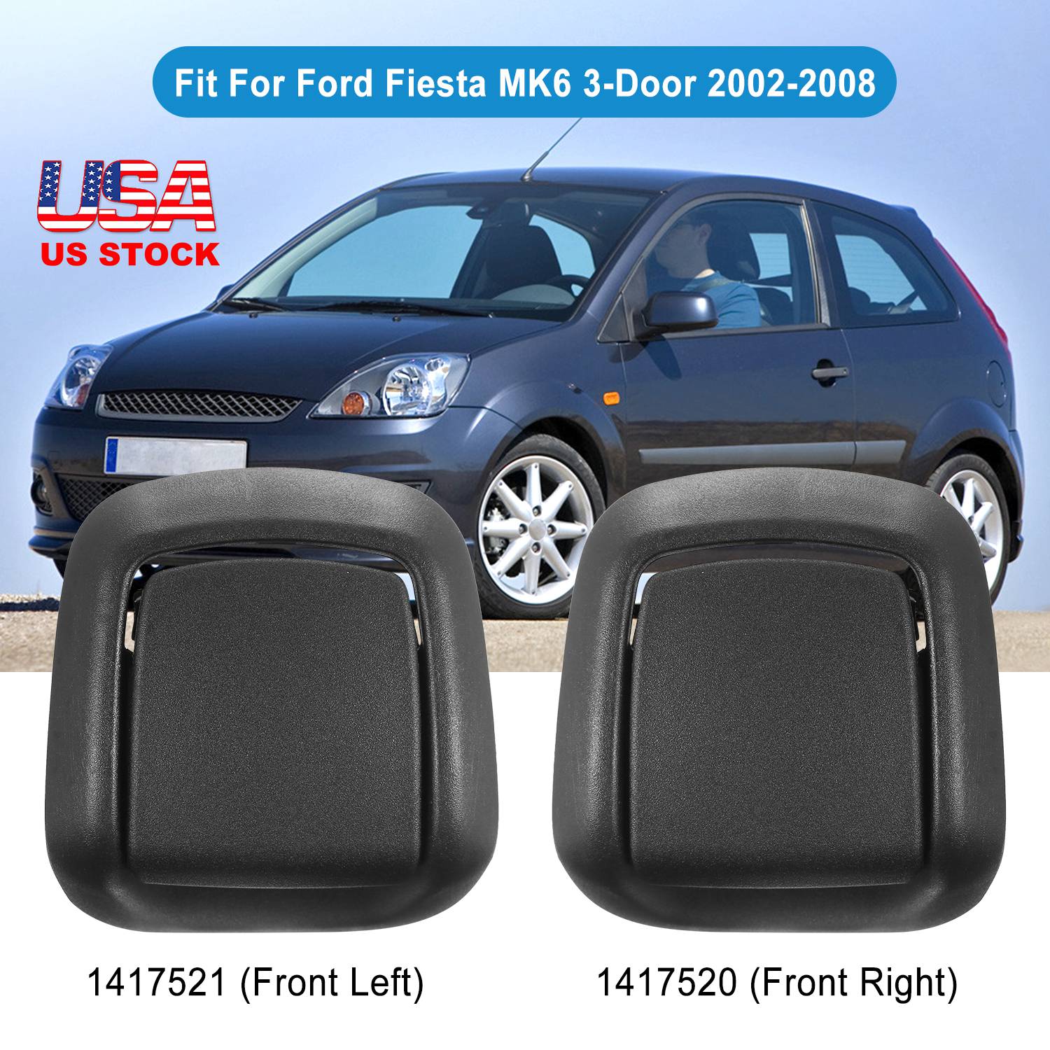 1 Pair Car Seat Release Handles for Ford Fiesta MK6 2002-2008 Auto Seat