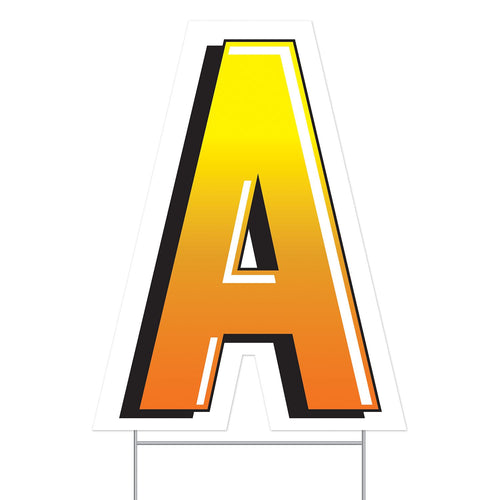 Beistle Plastic "A" Yard Sign - General Occasion | Party Supply | Decoration