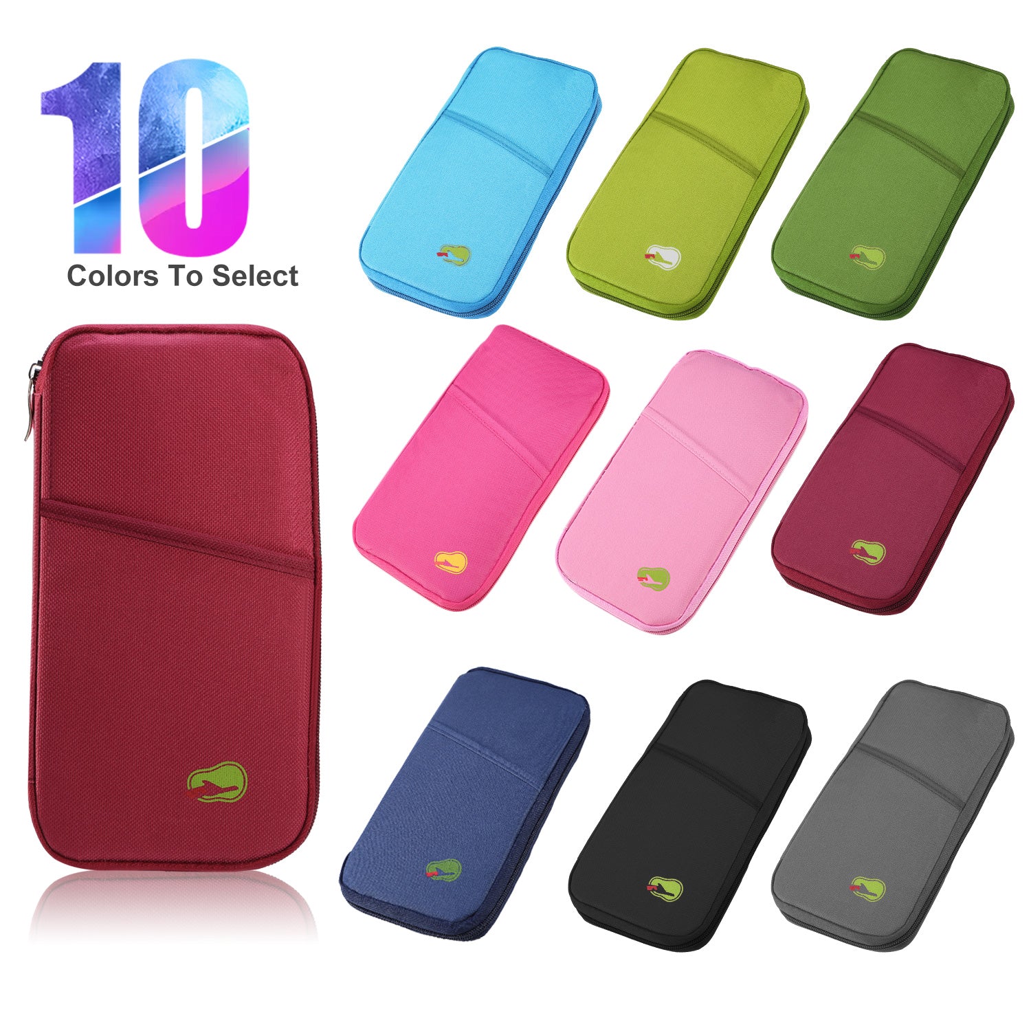 Travel Passport Wallet 12Cells Ticket ID Credit Card Holder Water Repellent