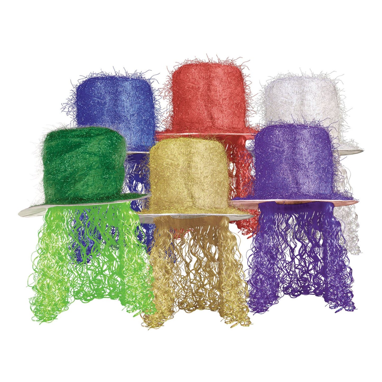Beistle Tinsel Top Hat w/Curly Wig - General Occasion | Party Supply