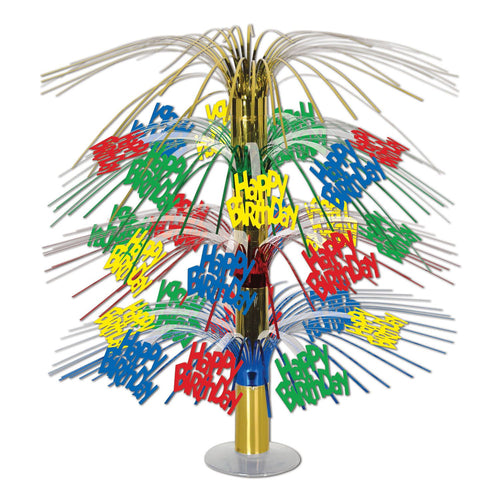 Beistle Multi-Color Happy Birthday Cascade Centerpiece | Party Supply