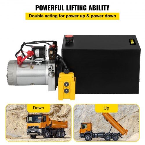 20 Quart Hydraulic Power Unit Double Acting Hydraulic Dump Trailer Pump (12V D