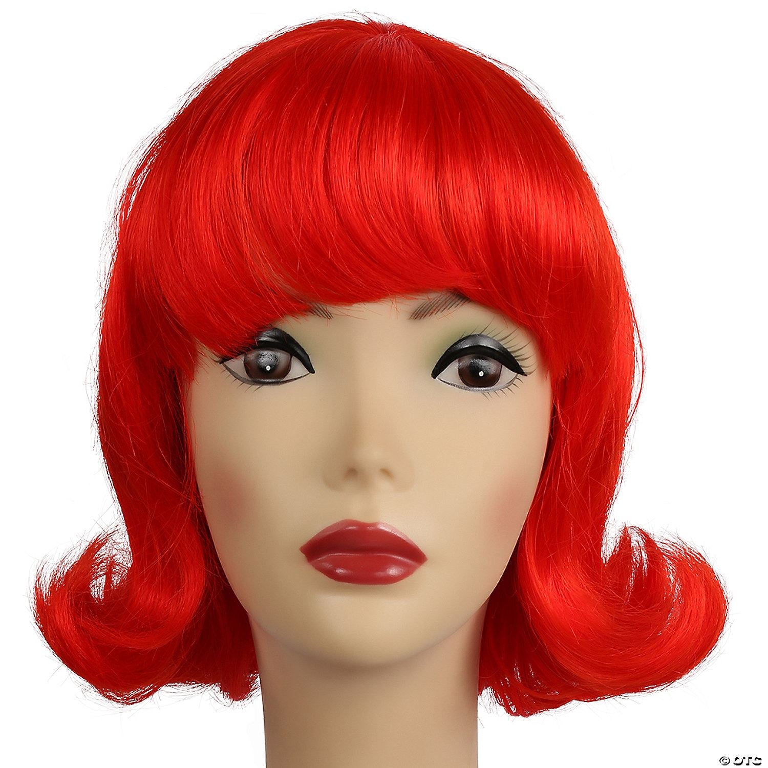 Womens Red 60s Short Lucy Flip Wig