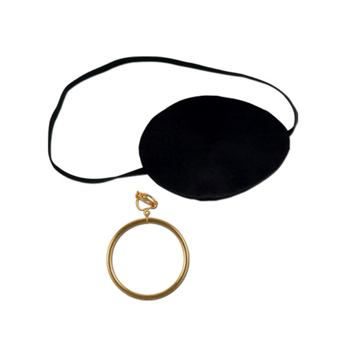 Beistle Deluxe Pirate Eye Patch with Plastic Gold Earring | Party Supply