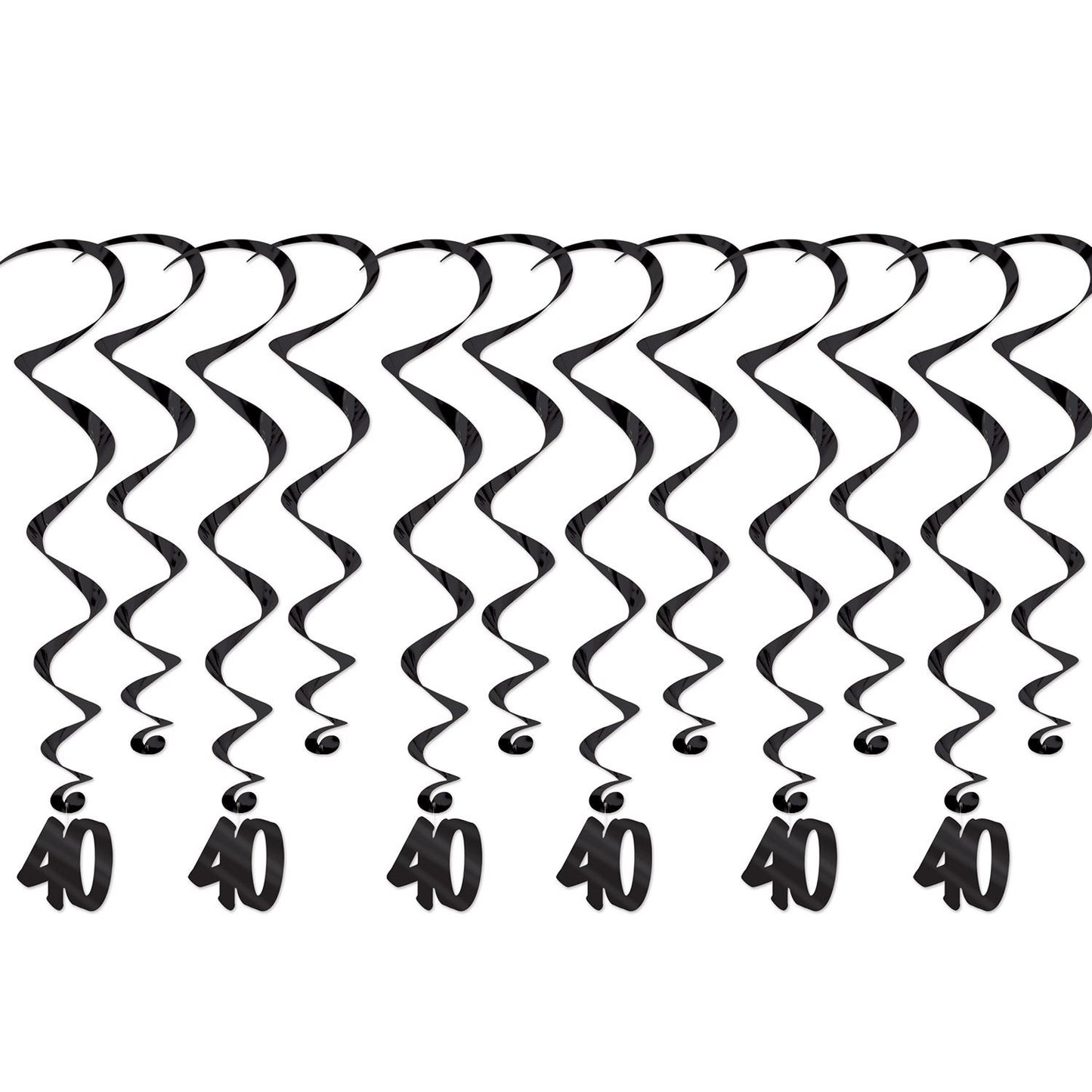 Beistle 40 Whirls - Black - Over-The-Hill | Party Supply | Decoration