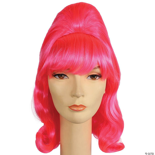 Womens Beehive Pageboy Wig | Hot Pink