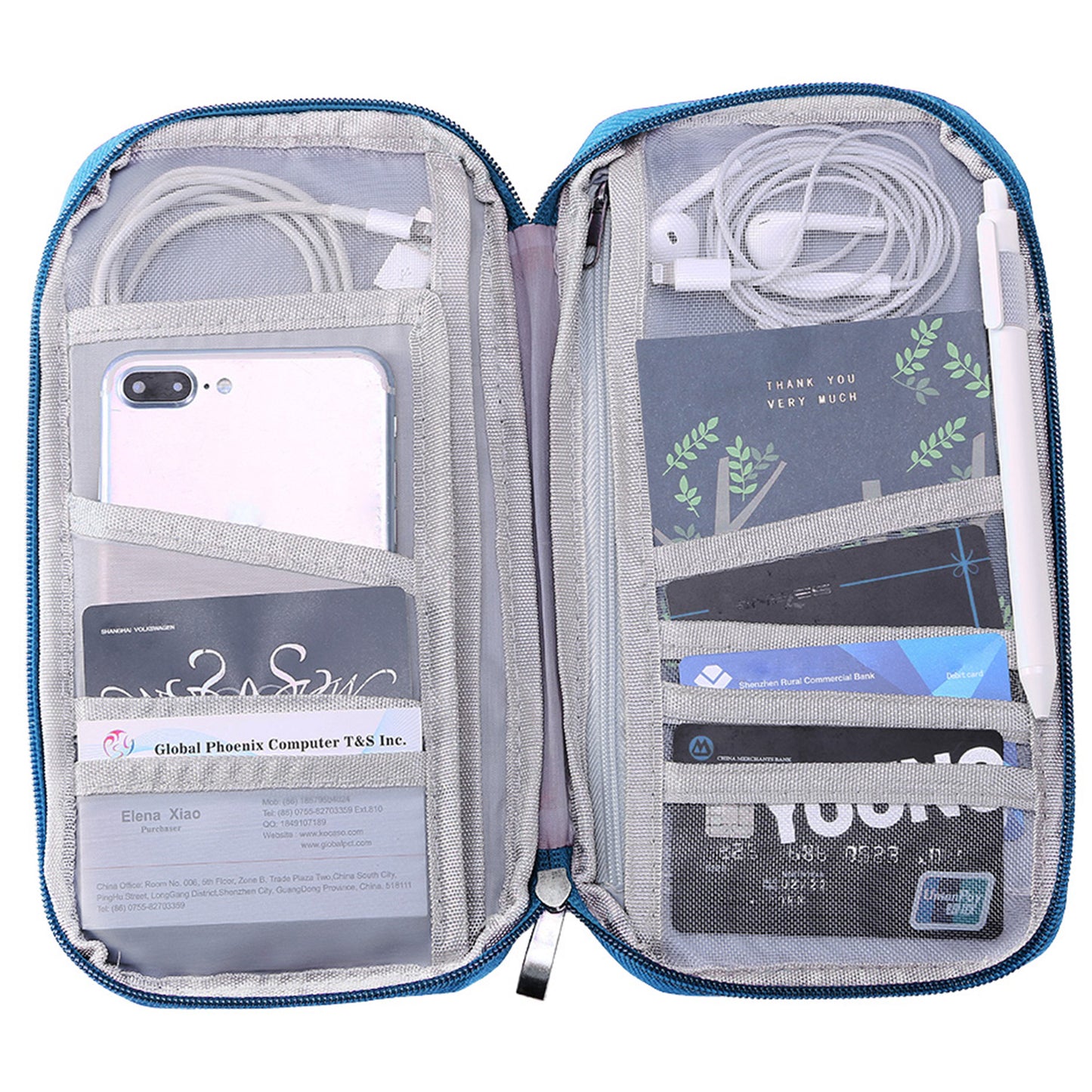 Travel Passport Wallet 12Cells Ticket ID Credit Card Holder Water Repellent