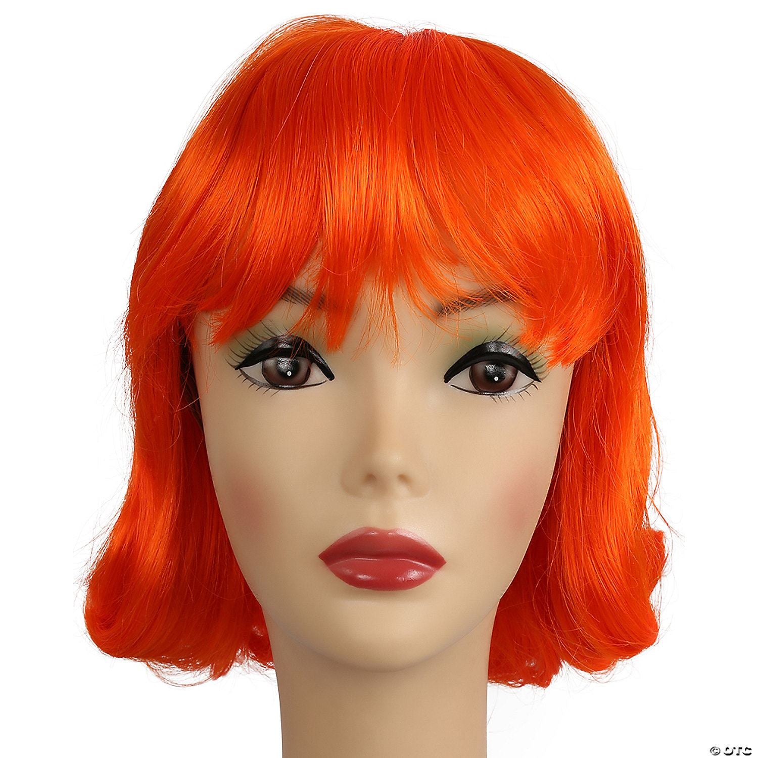 Womens Orange 60s Short Lucy Flip Wig