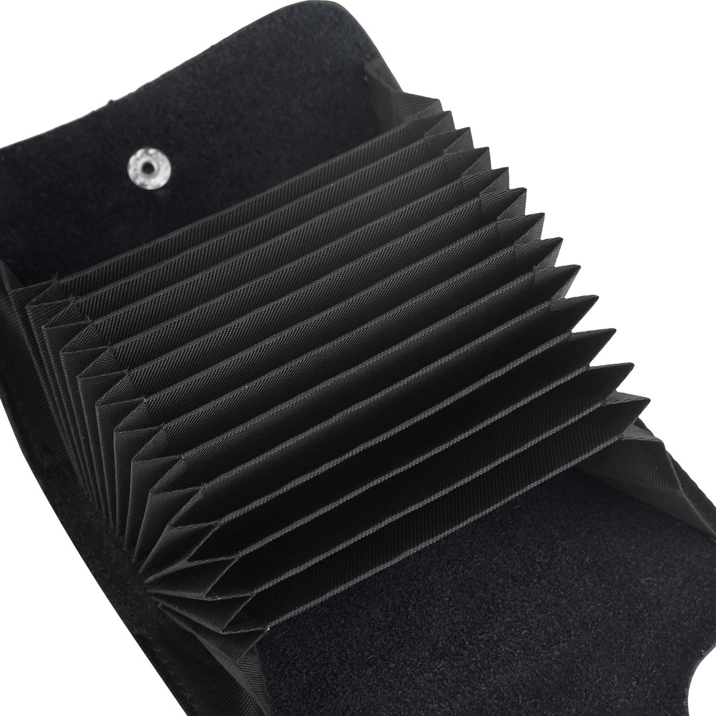 Credit Card Holder Wallet PU Leather Snap Closure Purse Accordion Case with 12