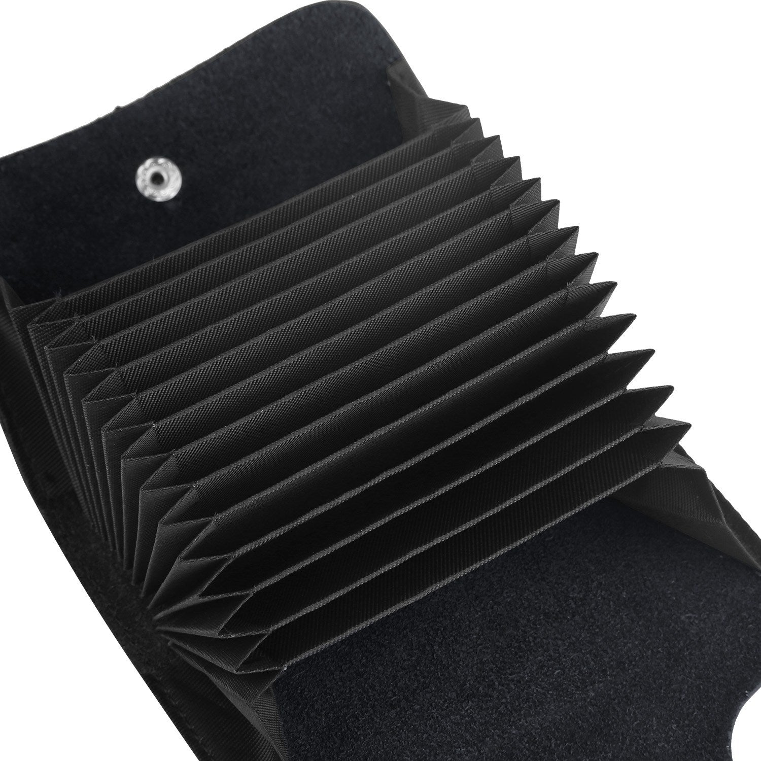 Credit Card Holder Wallet PU Leather Snap Closure Purse Accordion Case with 12