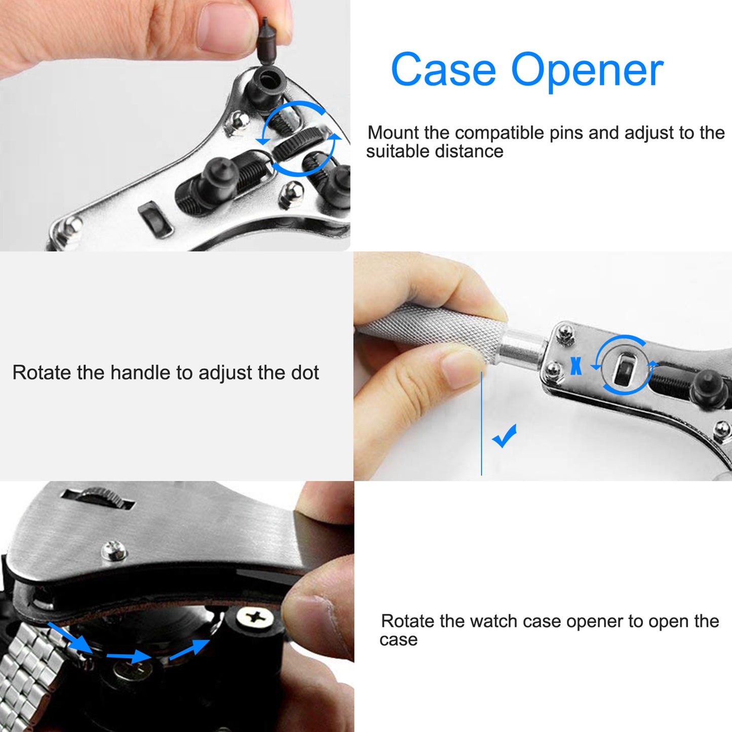 14 PCS Watch Repair Tool Kit Link Remover Watch Case Opener w/ Free Carrying