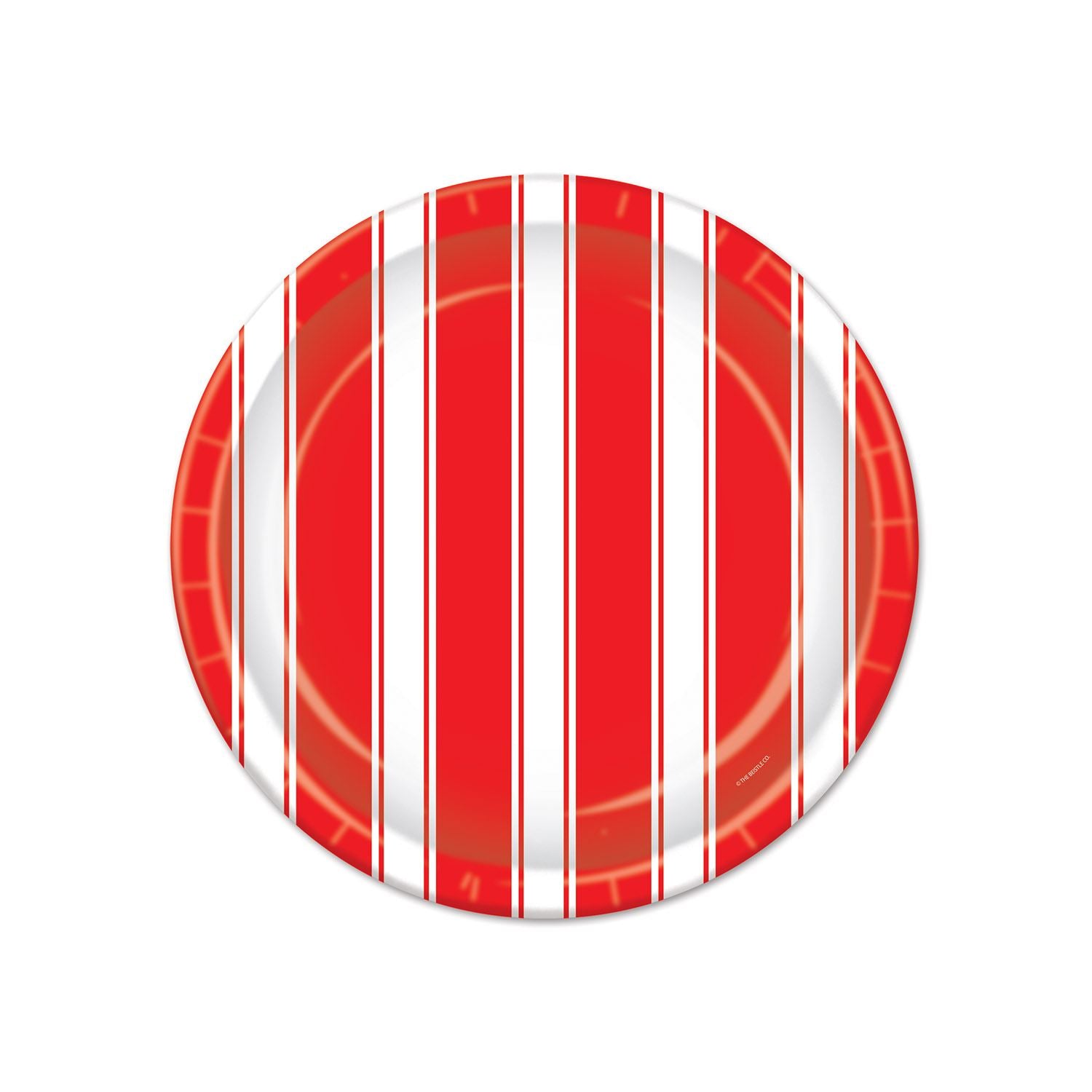Beistle Red & White Stripes Plates - Circus | Party Supply | Decoration