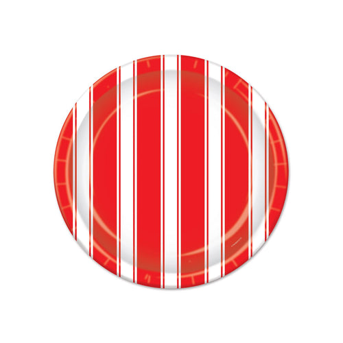 Beistle Red & White Stripes Plates - Circus | Party Supply | Decoration