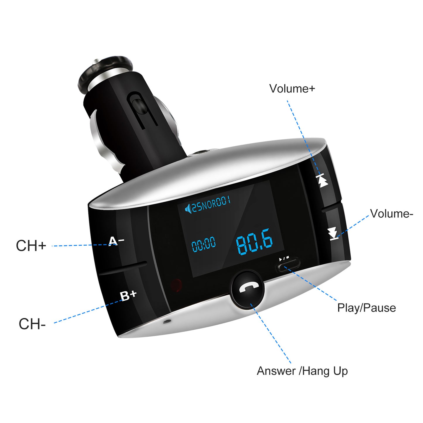 Car Wireless FM Transmitter USB Charger Hands-free Call MP3 Player SD Card