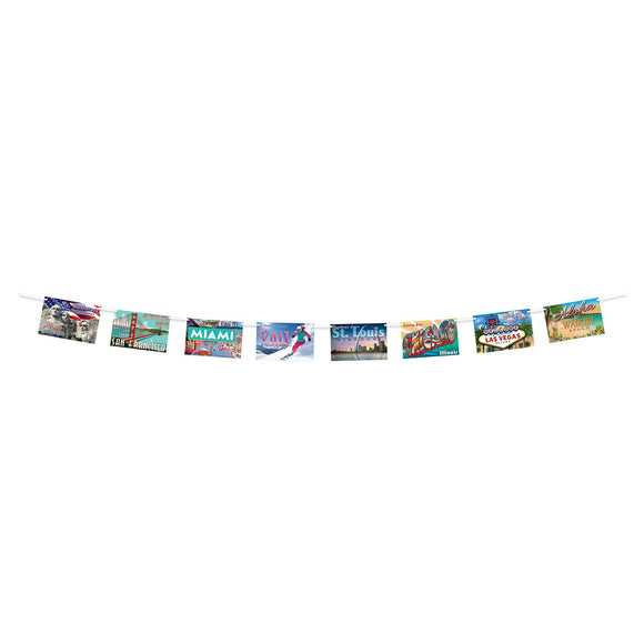 Beistle Travel America Postcard Streamer 6 in  x 8' (1/Pkg) Party Supply Decoration : Travel Across The USA