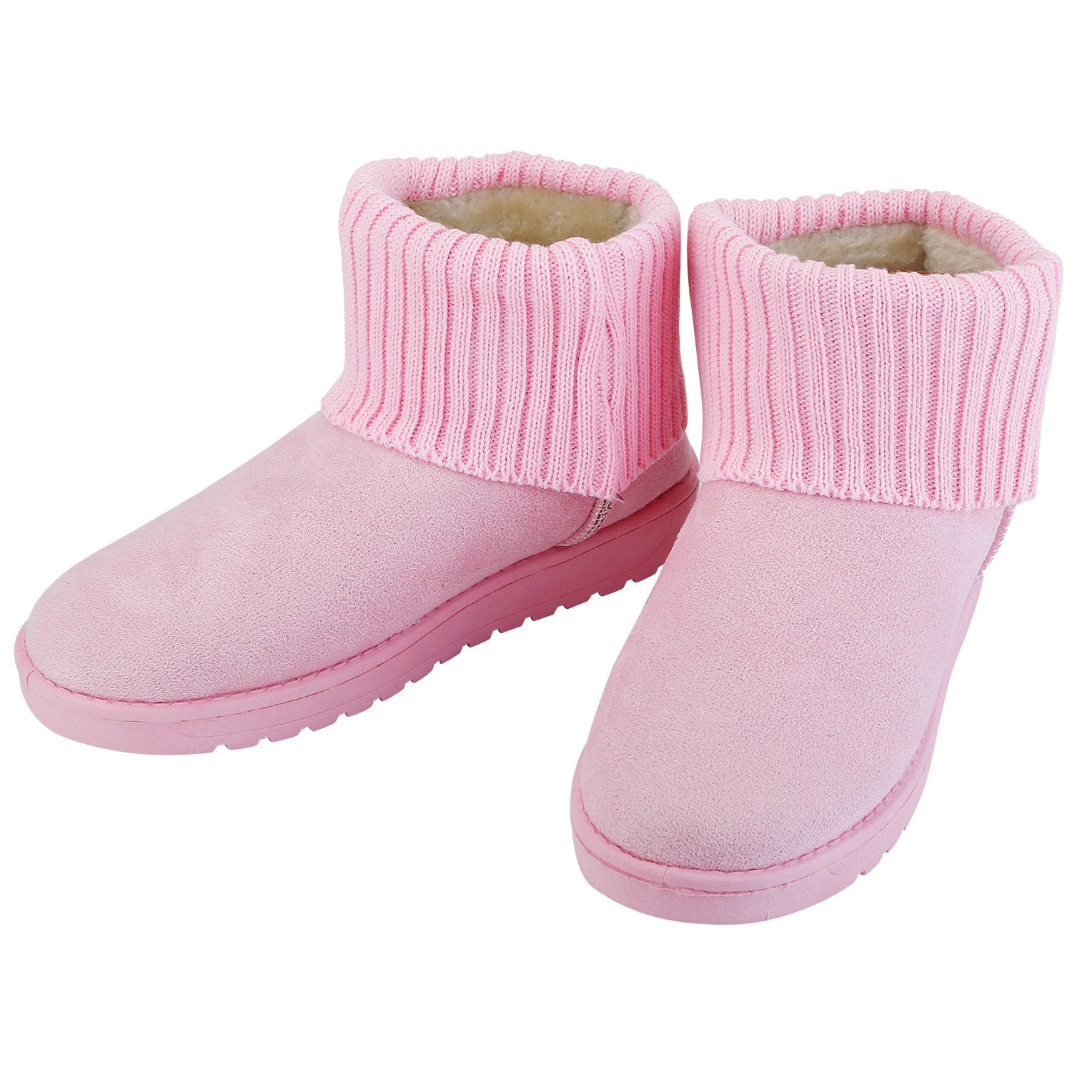 Women Lady Snow Boots Suede Mid-Calf Boot Shoe Short Plush Warm Lining Shoes w/