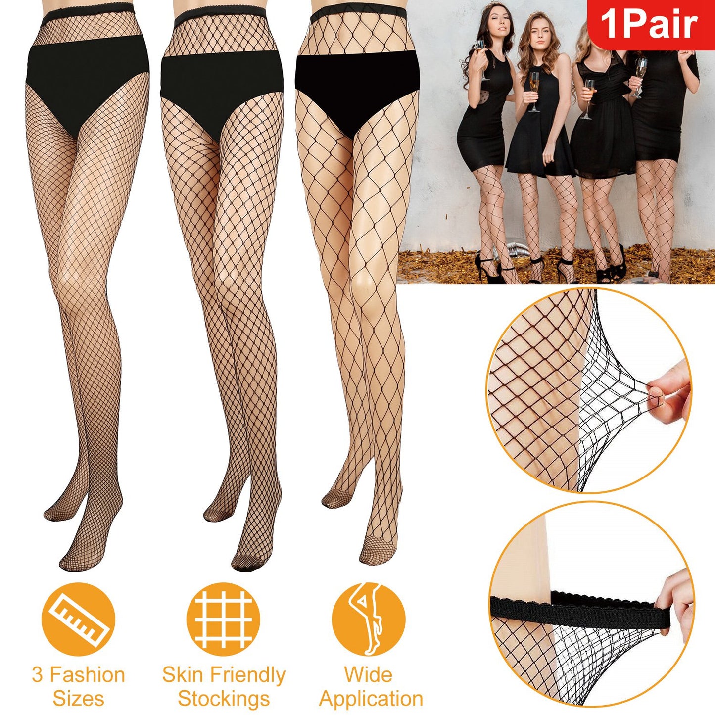 Women Fishnet Tights Sexy High Waist Fishnet Pantyhose Stretchy Mesh Hollow Out