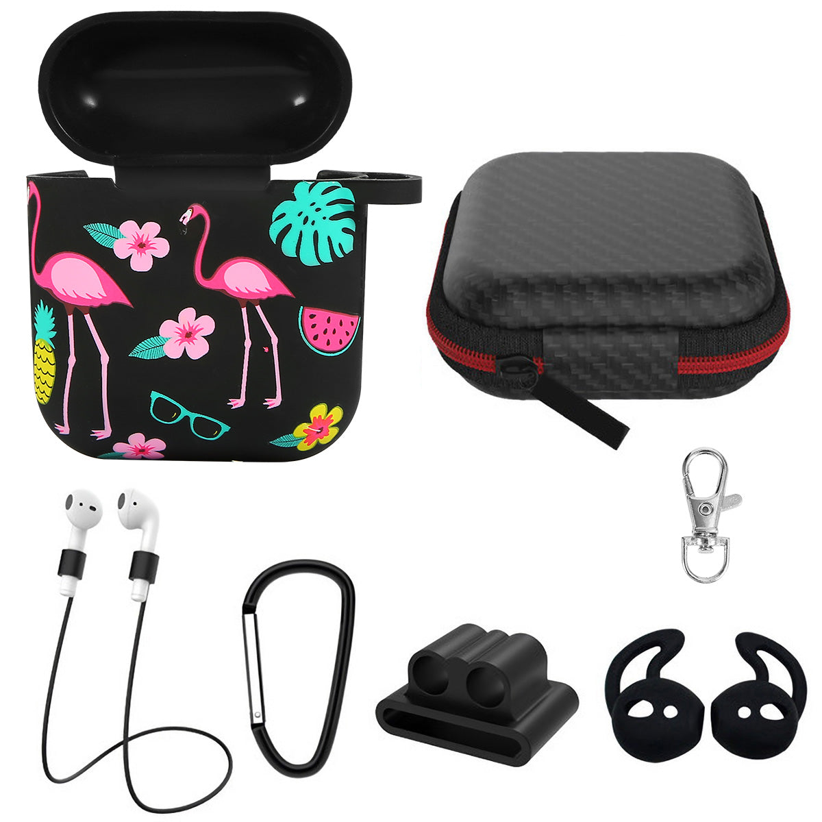 Silicone Case for Apple AirPod 1 2 AirPods Protective Cover Skin w/Strap Ea 3996