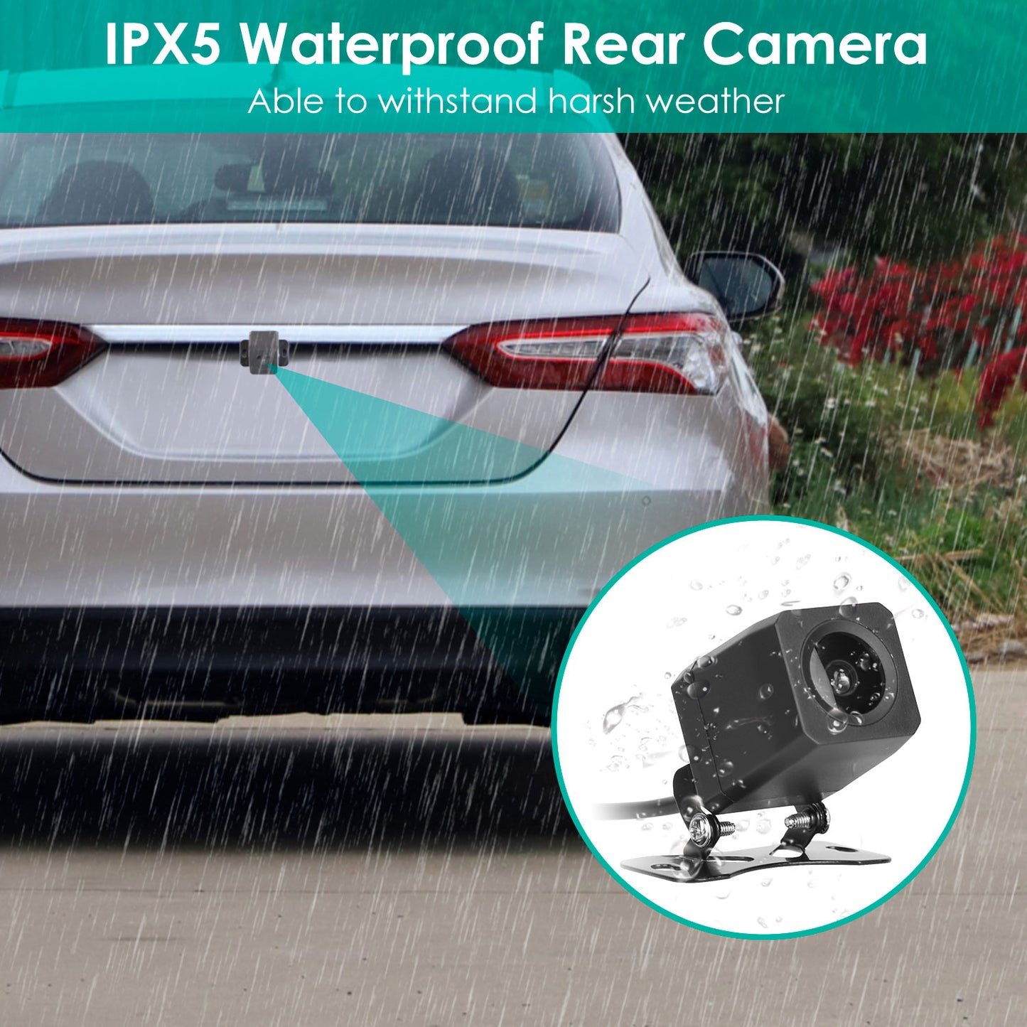 2K Car DVR 3 Channel Dash Cam Camcorder Camera Recorder with 140° Angle GPS