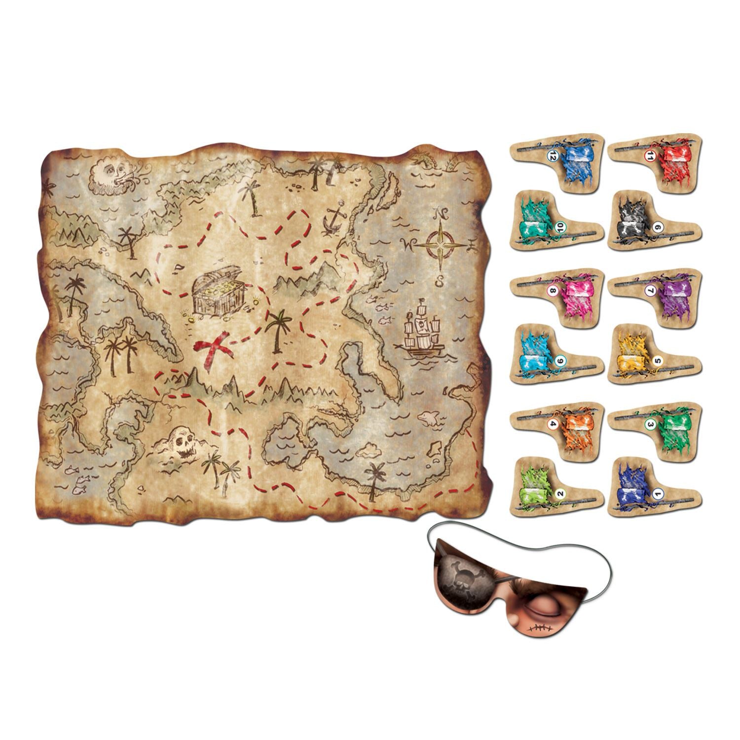 Beistle Pirate Treasure Map Party Game | Party Supply | Decoration