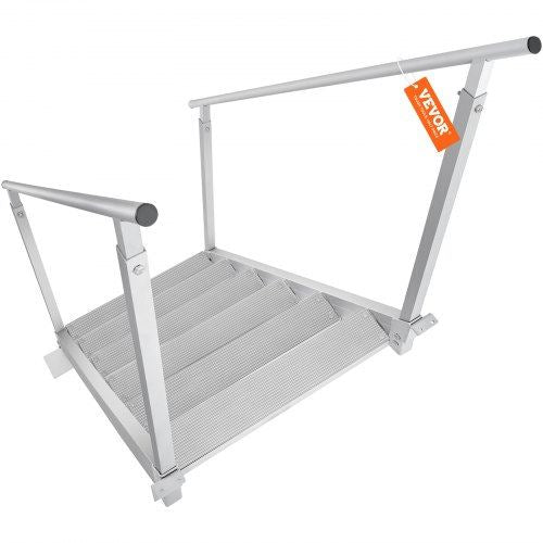 Dock Ladder 43''-51'' Adjustable Height 500 lbs Load Capacity Aluminum A
