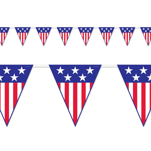 Beistle Spirit of America Pennant Banner, 12 ft - Patriotic | Party Supply