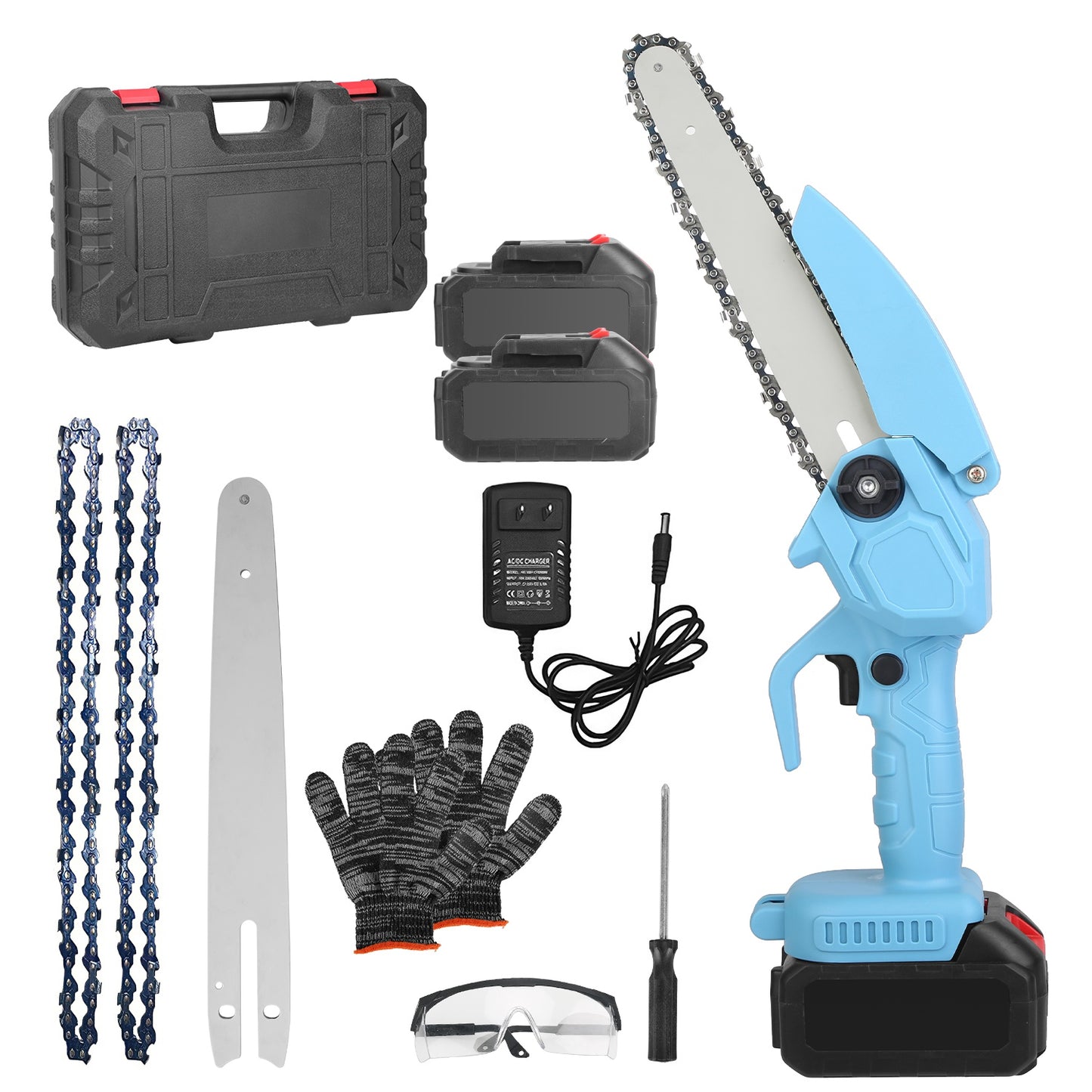 Electric Mini Chainsaw Portable Handheld Cordless Small Chain Saw Battery 0045