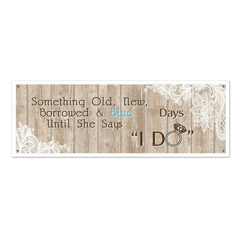 Beistle Rustic Wedding Sign Banner | Party Supply | Decoration