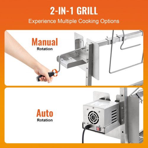 Roaster Spit Rotisserie BBQ Grill Pig Lamb Chicken Roaster 42W 135 lbs