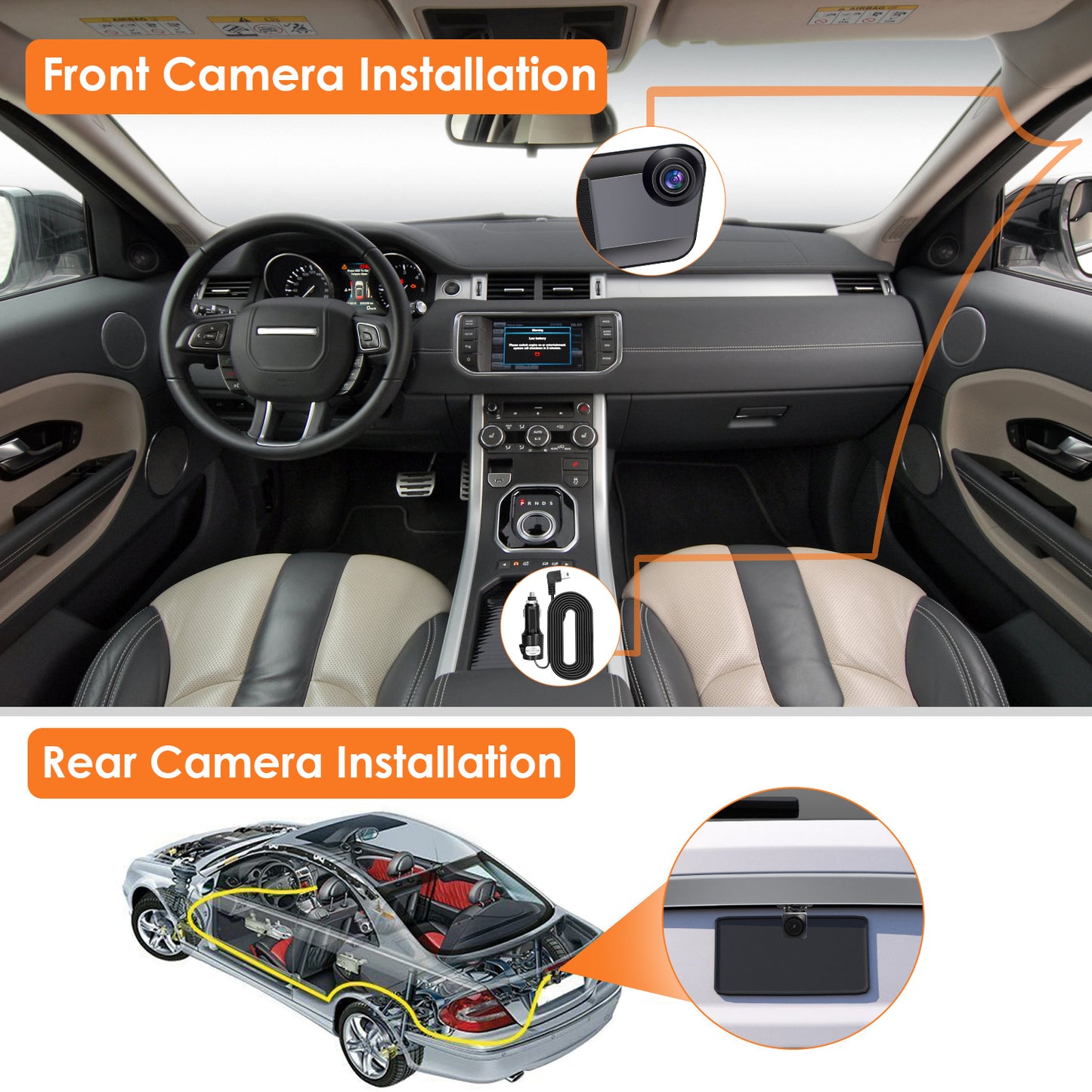 4K Car DVR 12in Dash Cam Camcorder Camera Recorder with 170° Angle Loop