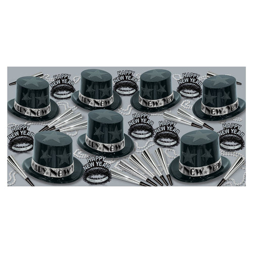 Beistle Silver New Year Star Party Kit for 50 People - New Years | Party