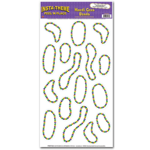 Beistle Mardi Gras Beads Peel 'N Place | Party Supply | Decoration