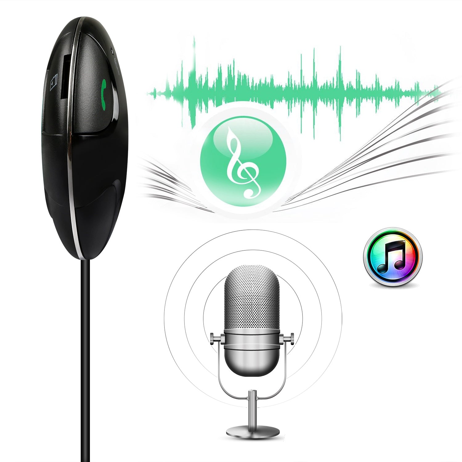 Wireless FM Transmitter wireless 4.2 Car Kit Fast USB Charge Hands-free Call