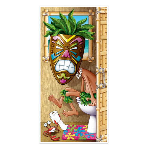 Beistle Tiki Man Restroom Door Cover - Luau | Party Supply | Decoration