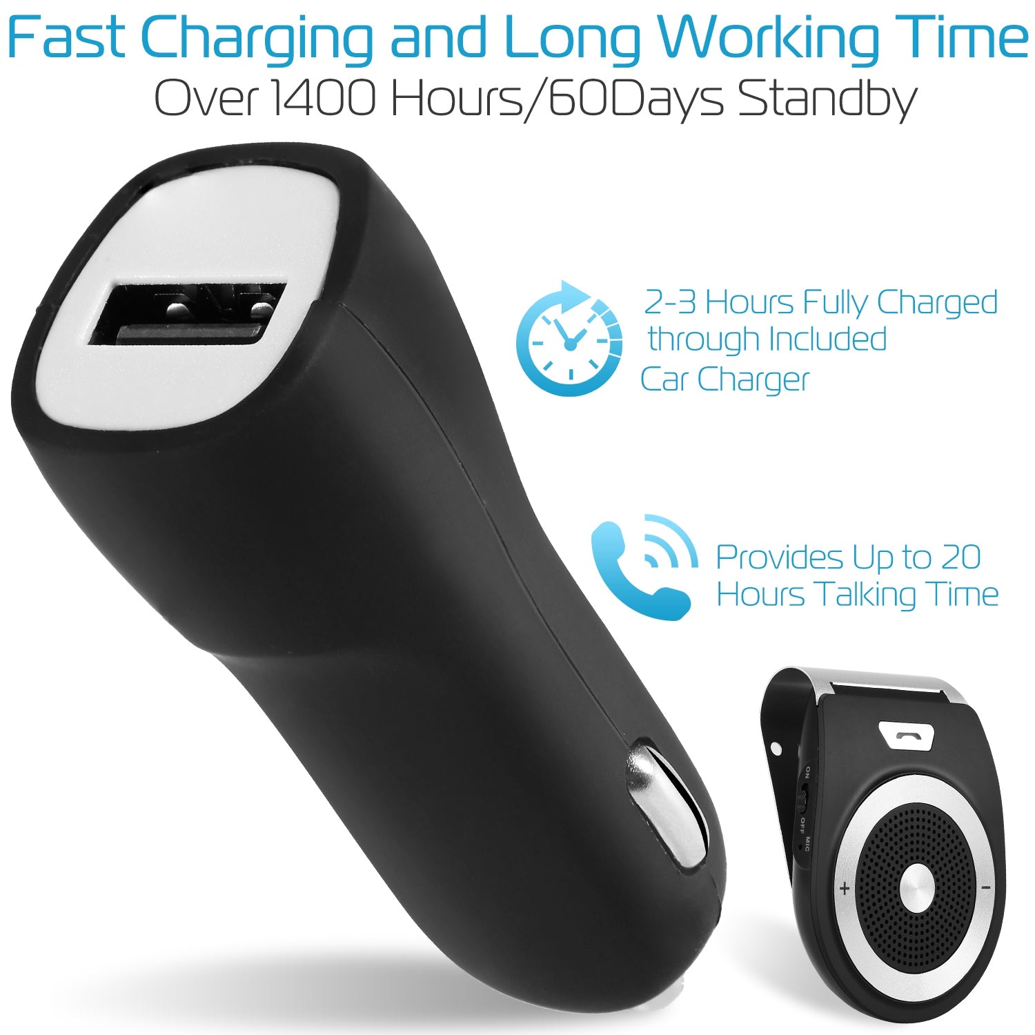 Car Wireless Speakerphone Wireless V4.1 In-Car Speaker Hands-free Calling Music