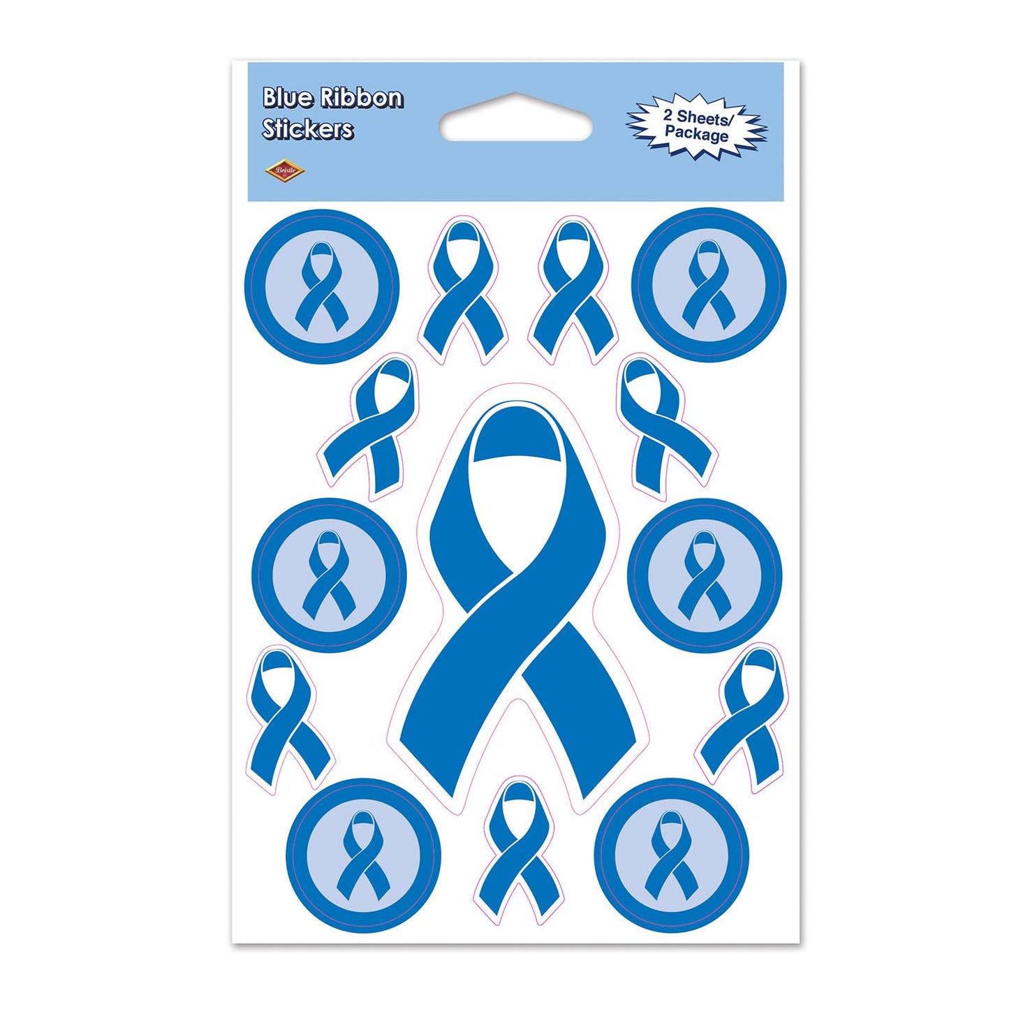 Beistle Blue Ribbon Stickers | Party Supply | Decoration | Favor | Award