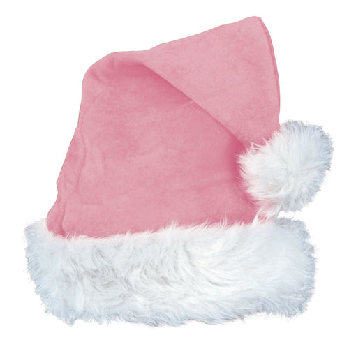 Beistle Pink Velvet Santa Hat w/Plush Trim - Christmas/Winter | Party Supply