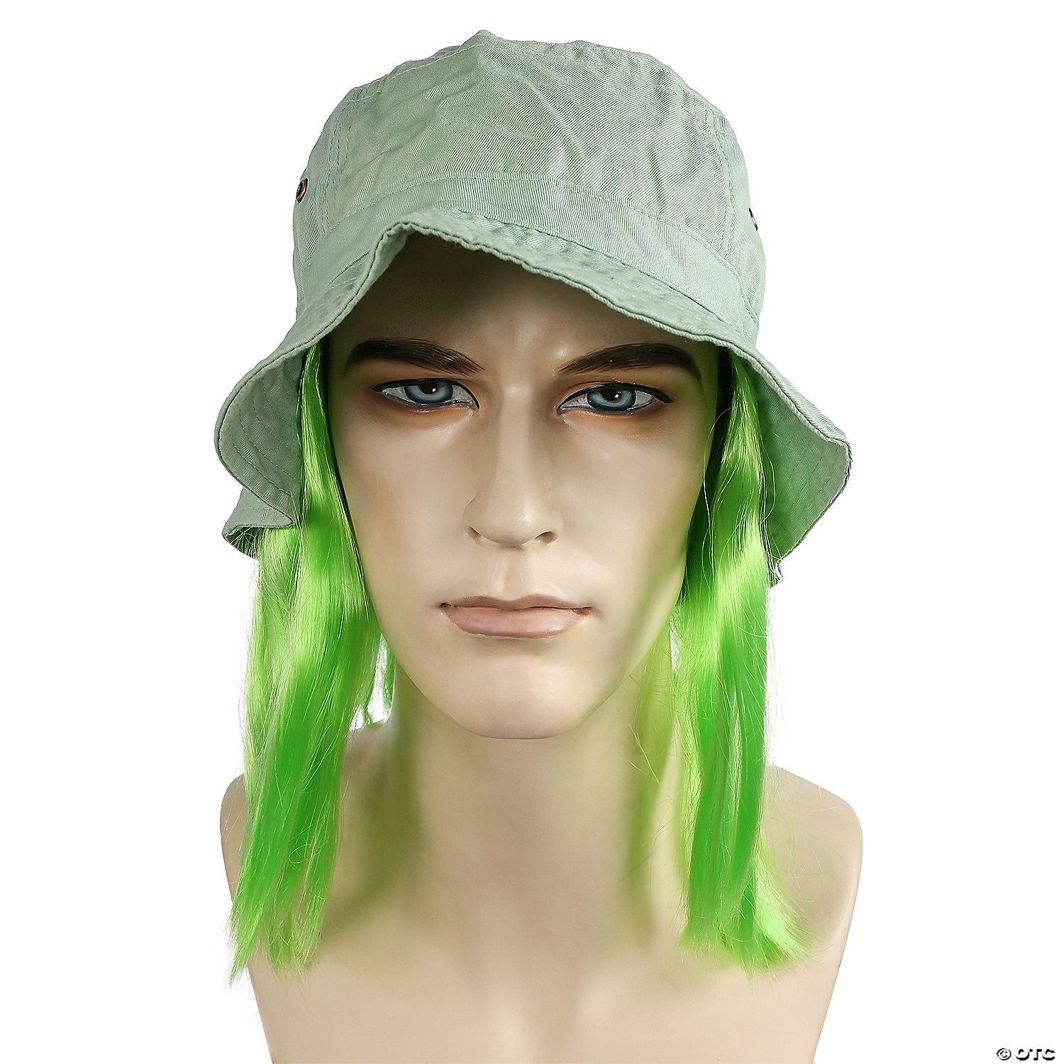 Mens Tramp Clown Hat With Hair | Green