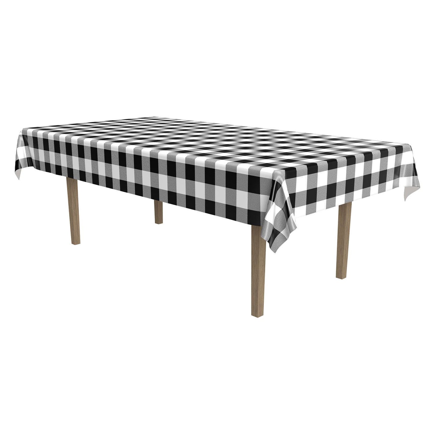 Beistle Black Plaid Tablecover - General Occasion | Party Supply | Decoration