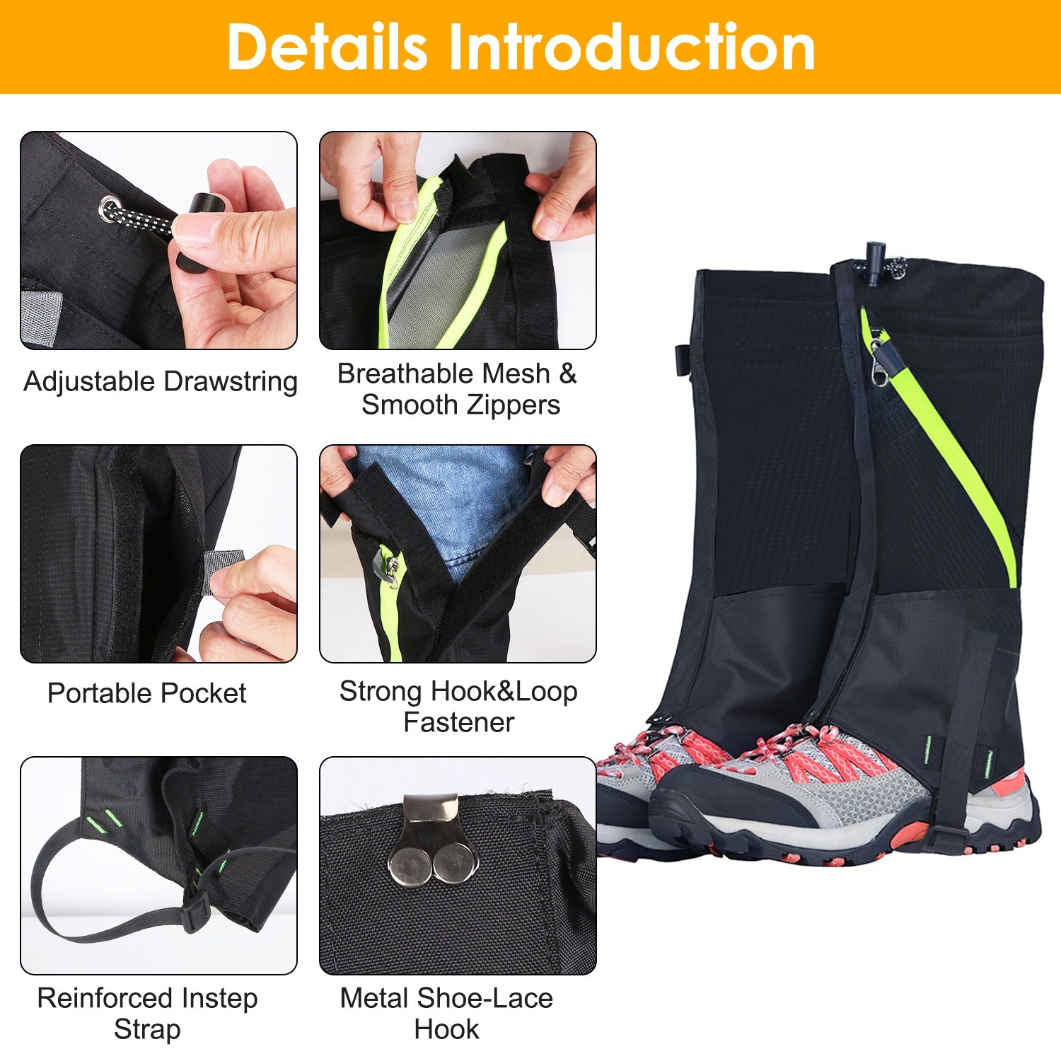 Leg Gaiters Waterproof Snow Boot Gaiters Snow Legging Shoe Gaiters Leg Cover