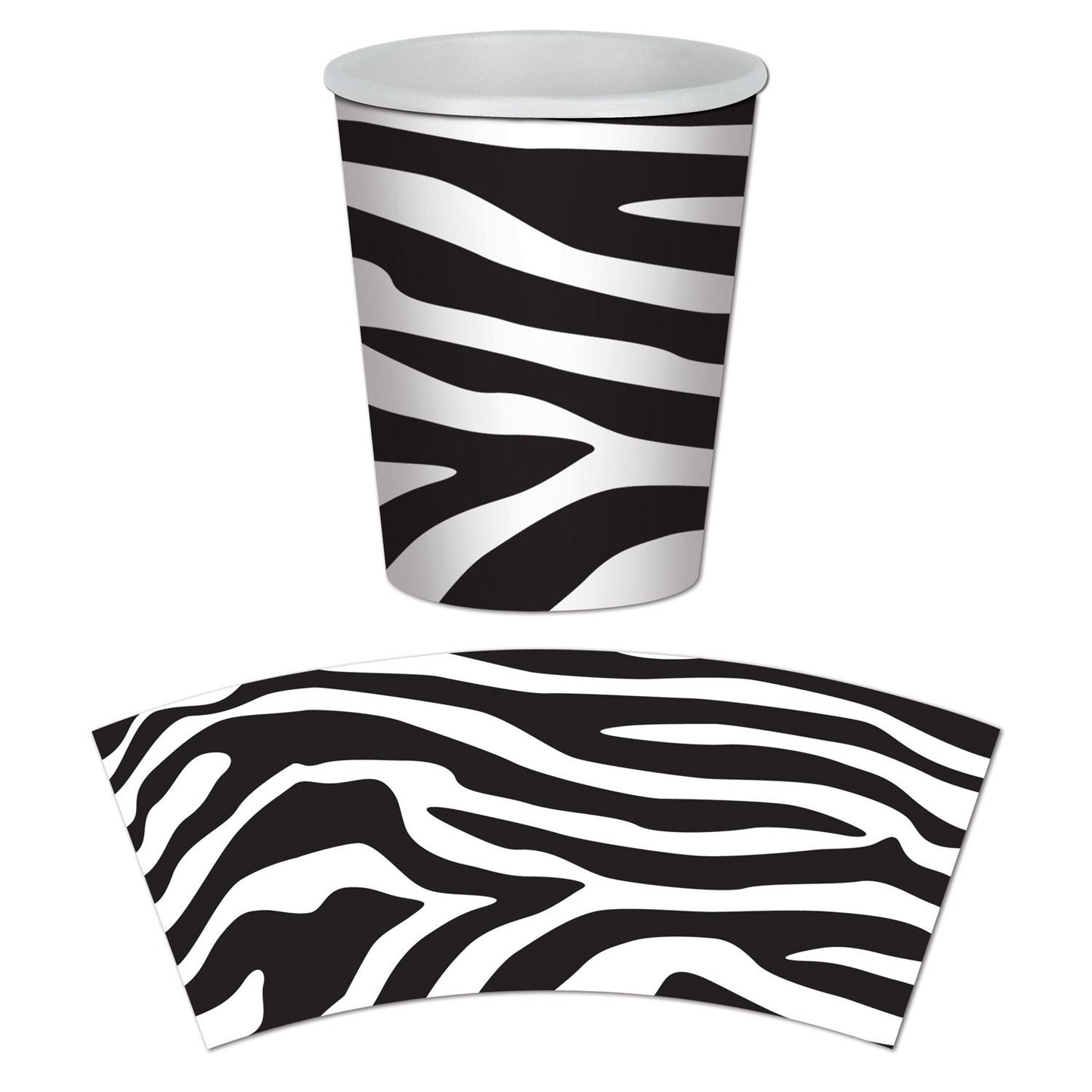 Beistle Zebra Print Hot/Cold Cups - Jungle | Party Supply | Decoration