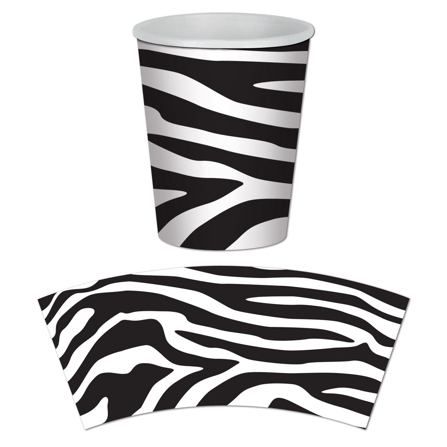 Beistle Zebra Print Hot/Cold Cups - Jungle | Party Supply | Decoration