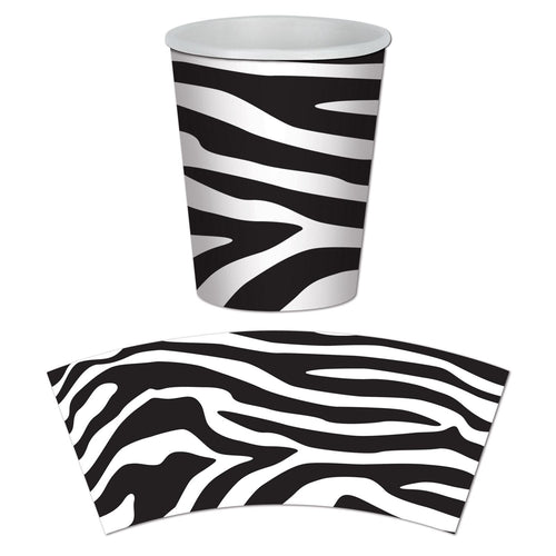 Beistle Zebra Print Hot/Cold Cups - Jungle | Party Supply | Decoration