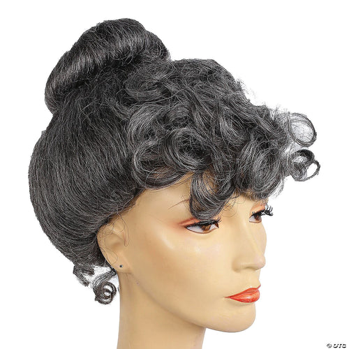 Girls | Gibson Girl Wig Dark Brown Grey 44 | Brown-Wildlife